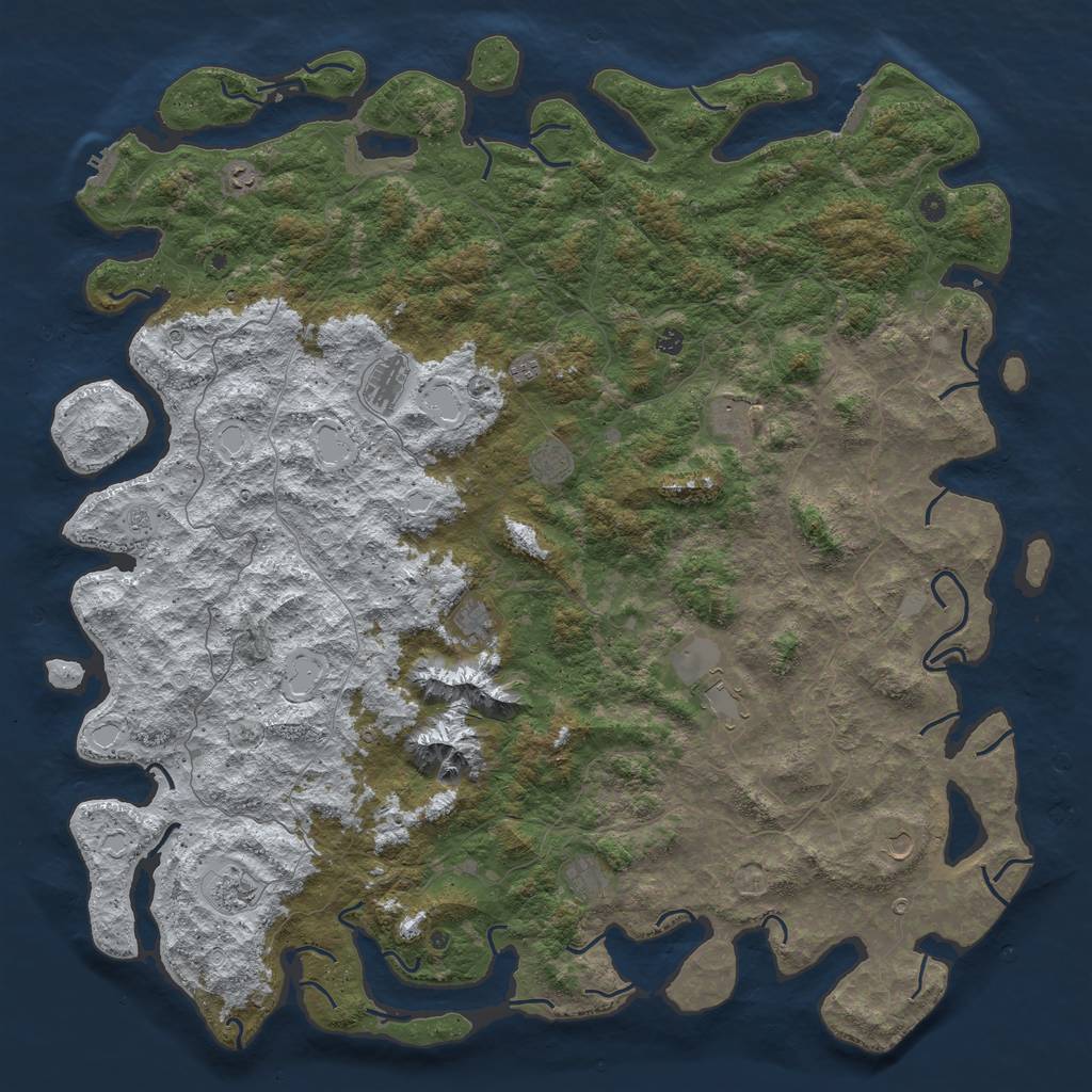 Rust Map: Procedural Map, Size: 6000, Seed: 54176, 20 Monuments