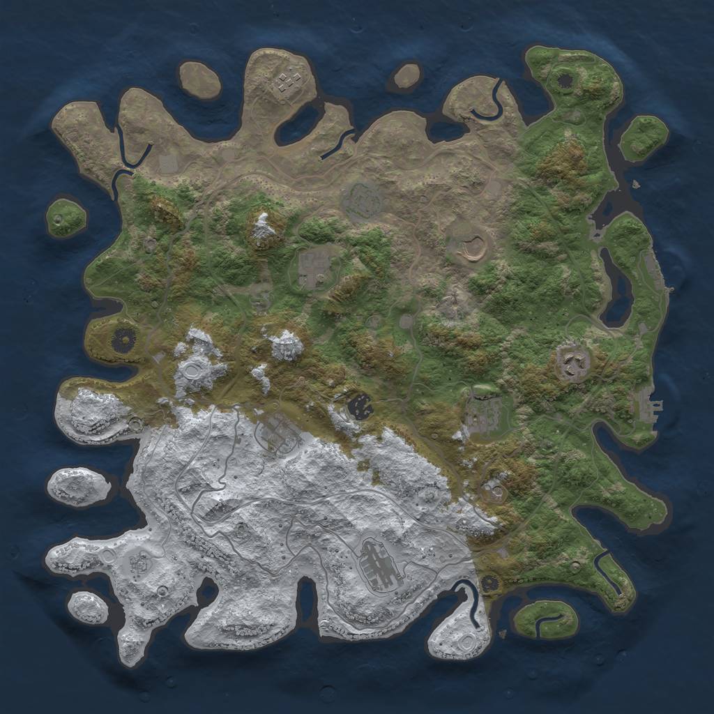 Rust Map: Procedural Map, Size: 4250, Seed: 20013, 18 Monuments