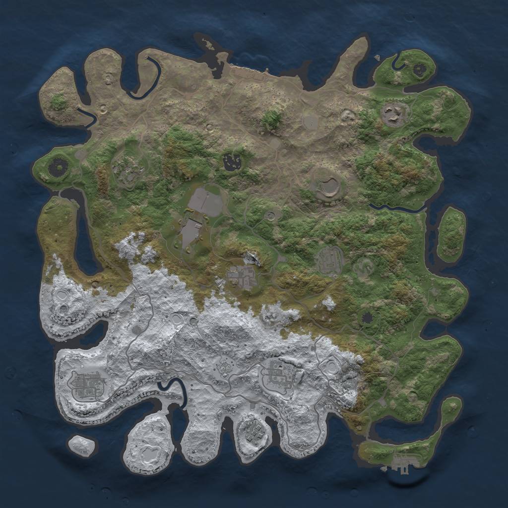 Rust Map: Procedural Map, Size: 4000, Seed: 159993, 19 Monuments