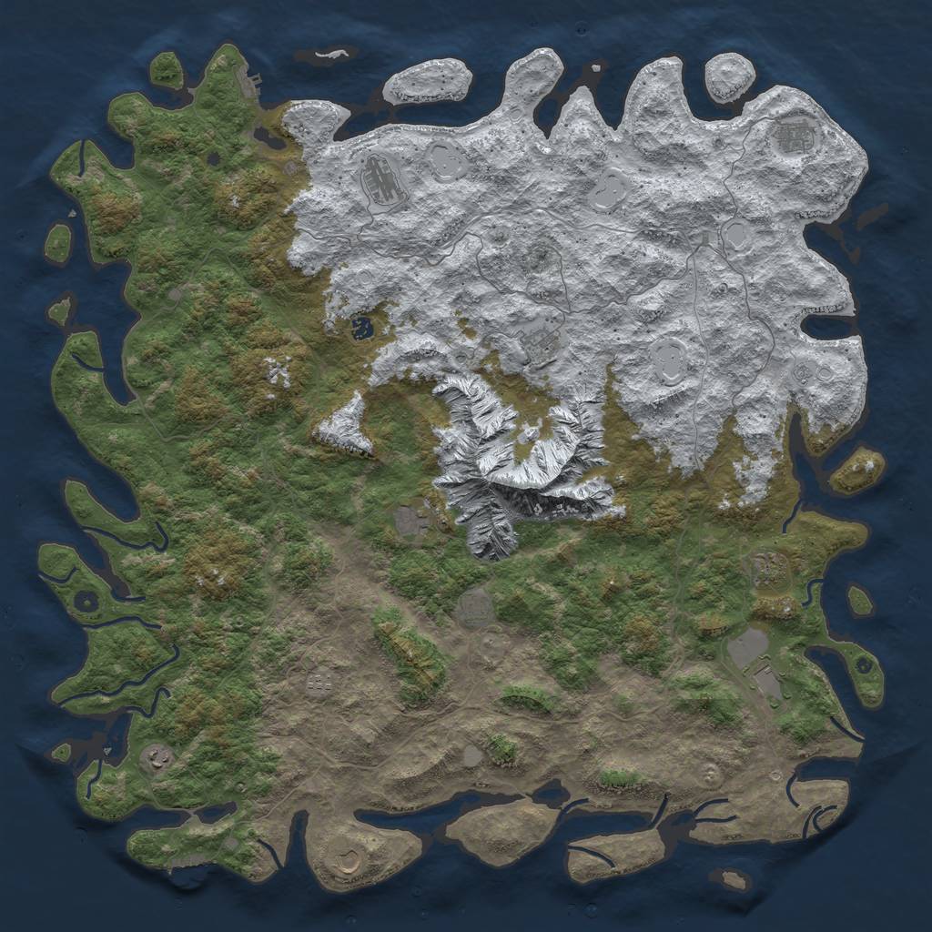 Rust Map: Procedural Map, Size: 6000, Seed: 593244, 20 Monuments