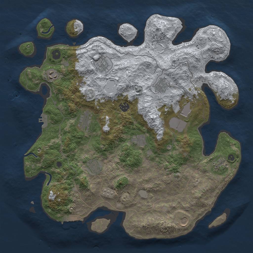 Rust Map: Procedural Map, Size: 4000, Seed: 16788, 20 Monuments