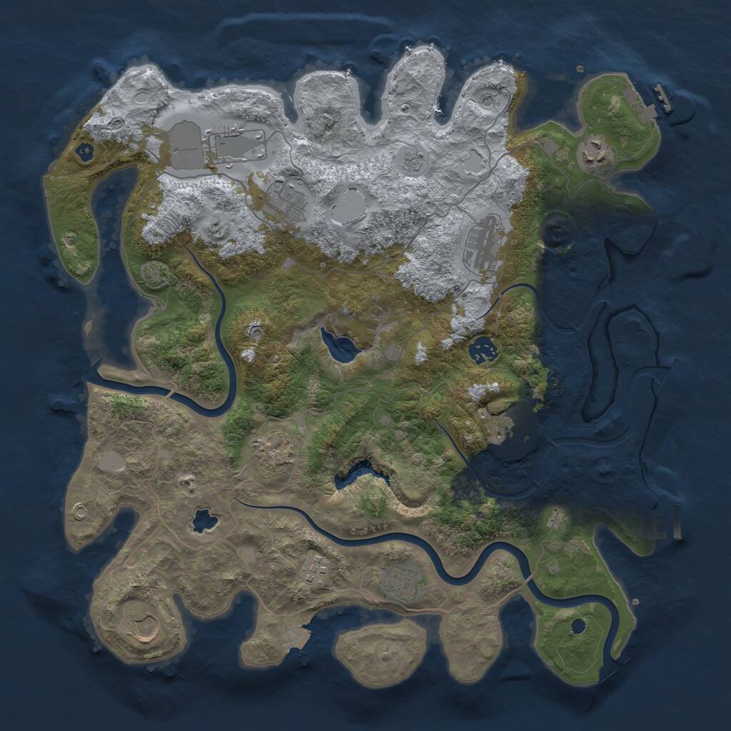 Rust Map: Procedural Map, Size: 4000, Seed: 11299962, 16 Monuments