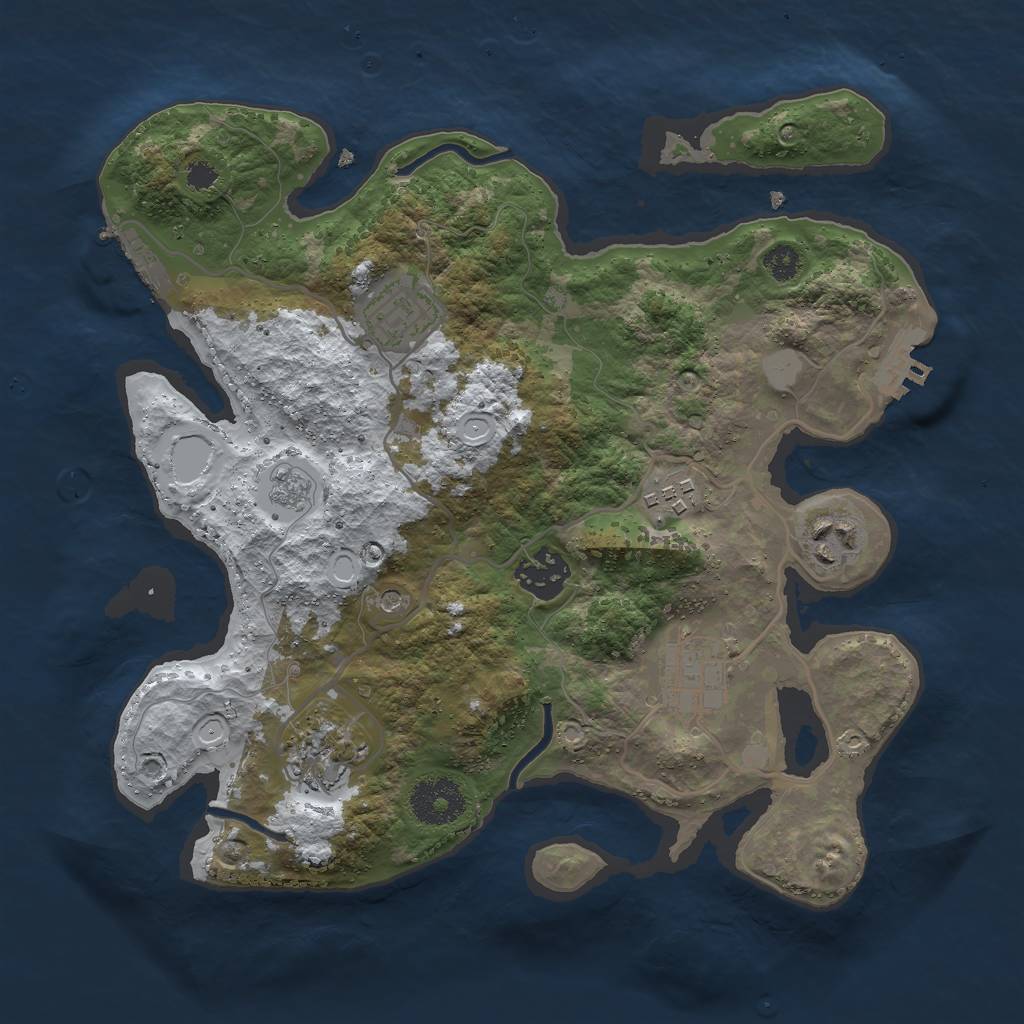 Rust Map: Procedural Map, Size: 3000, Seed: 52812885, 15 Monuments