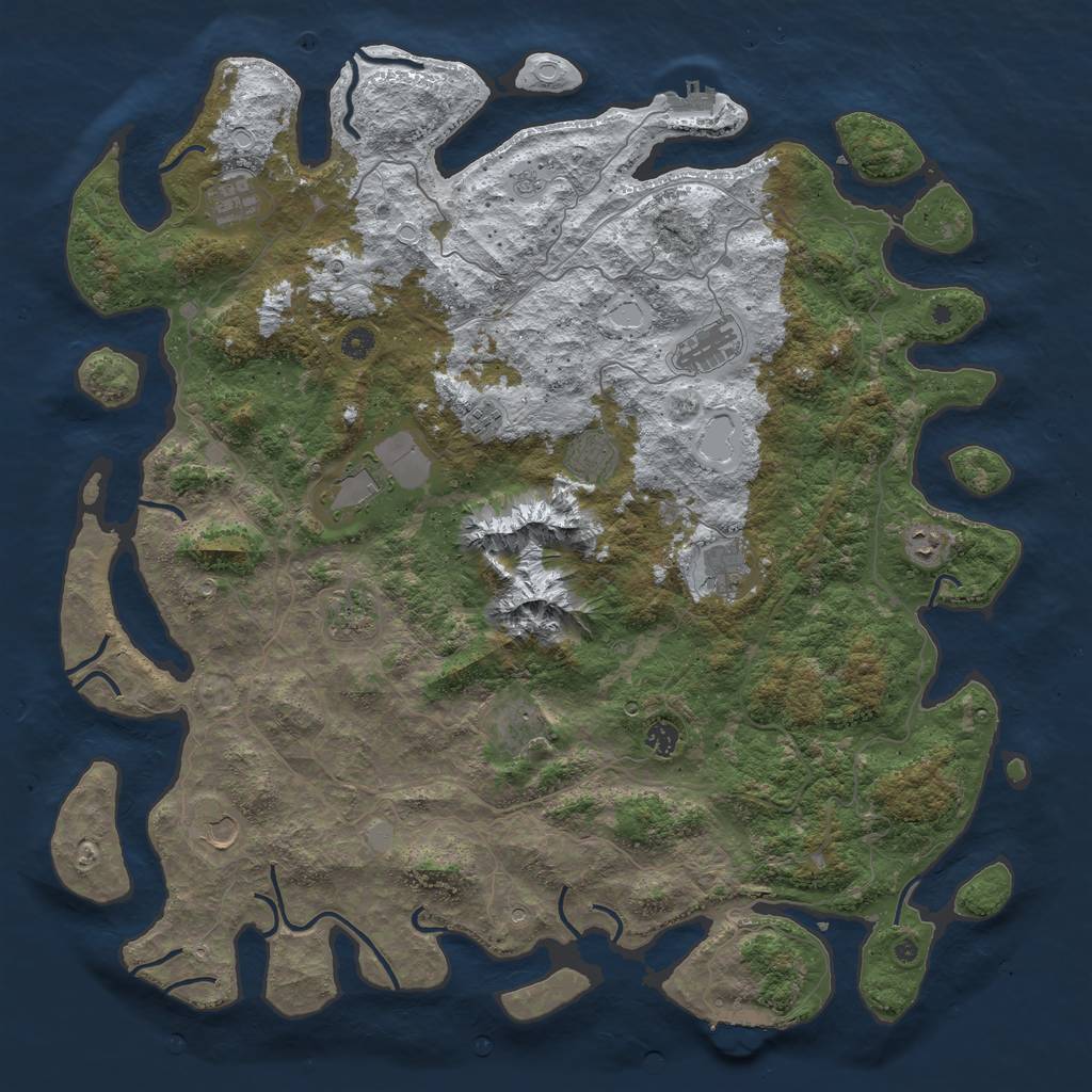 Rust Map: Procedural Map, Size: 5000, Seed: 24892, 20 Monuments