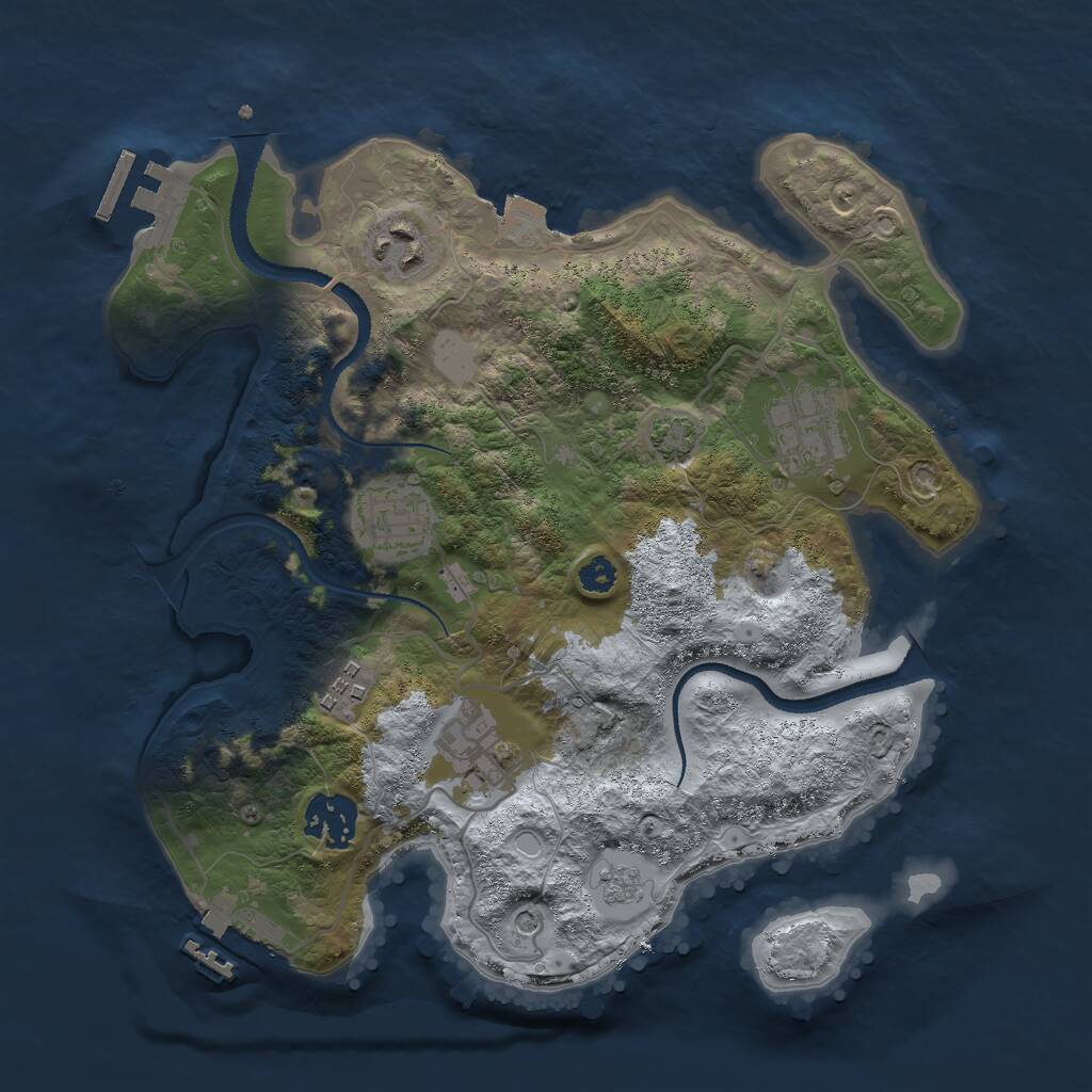 Rust Map: Procedural Map, Size: 3000, Seed: 2434522, 12 Monuments