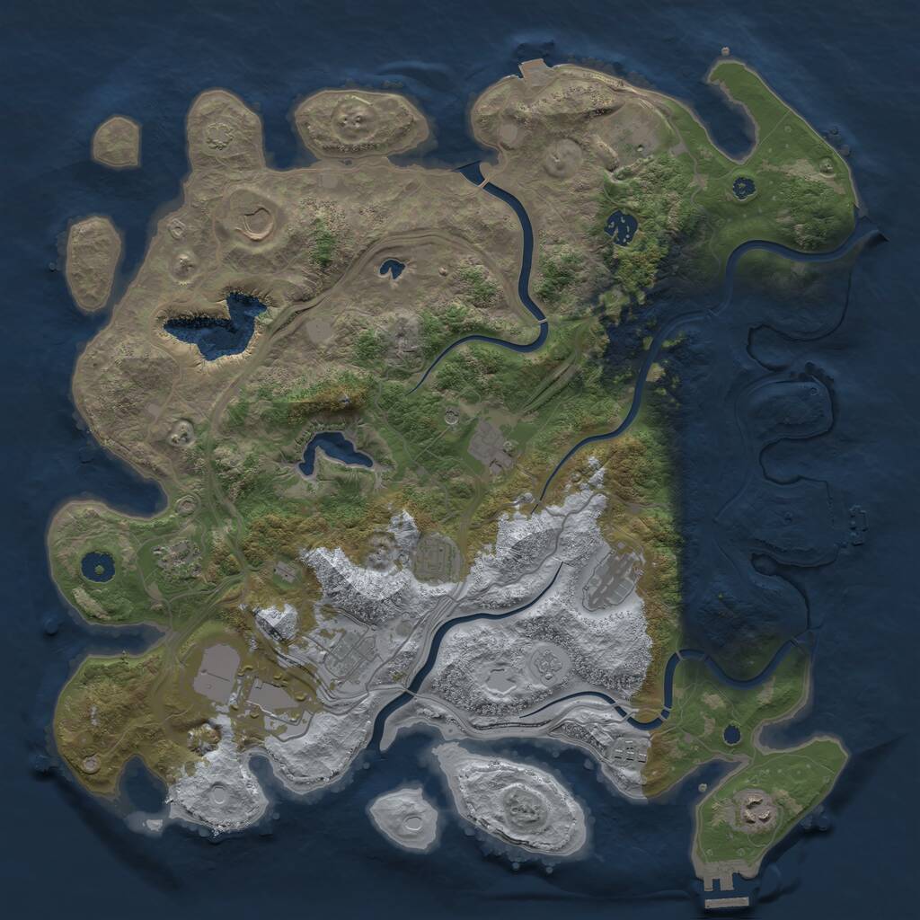 Rust Map: Procedural Map, Size: 4250, Seed: 289908650, 17 Monuments
