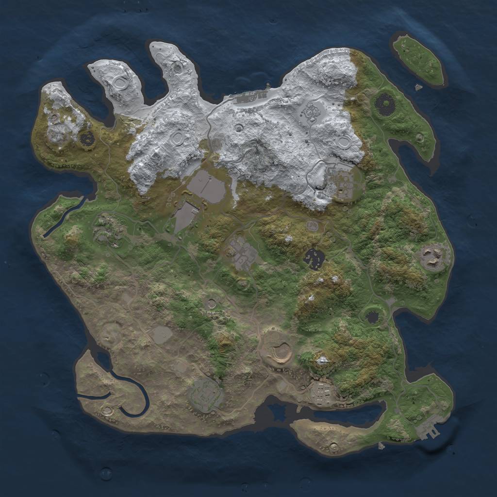 Rust Map: Procedural Map, Size: 3550, Seed: 306226, 18 Monuments