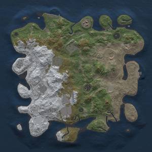 Thumbnail Rust Map: Procedural Map, Size: 3550, Seed: 166565555, 17 Monuments