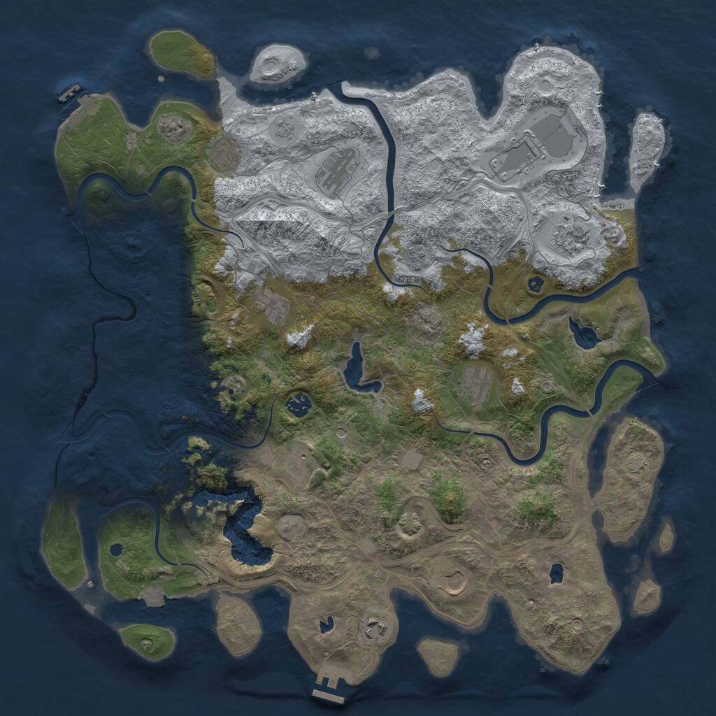 Rust Map: Procedural Map, Size: 4500, Seed: 755873091, 17 Monuments