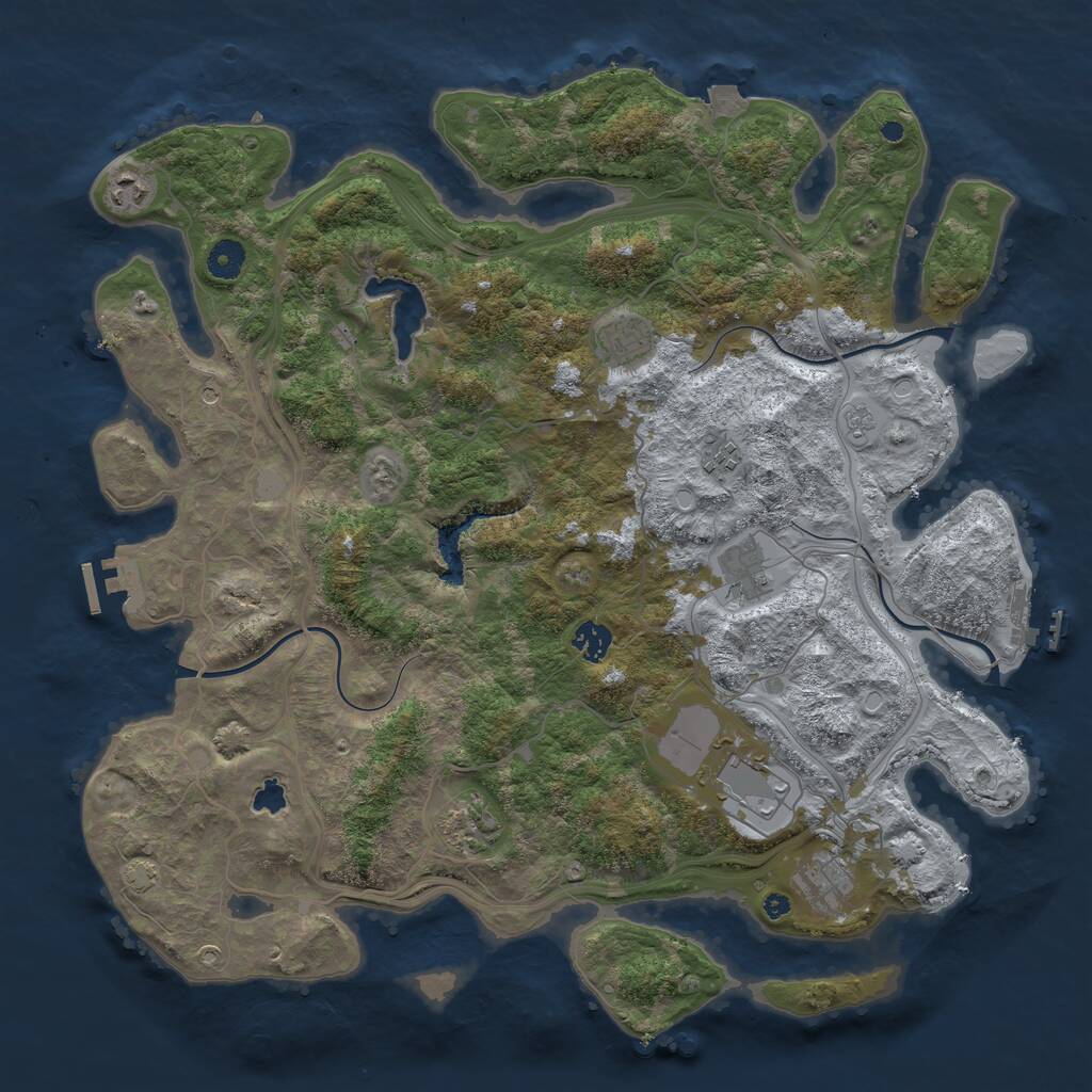 Rust Map: Procedural Map, Size: 4250, Seed: 1175420018, 14 Monuments