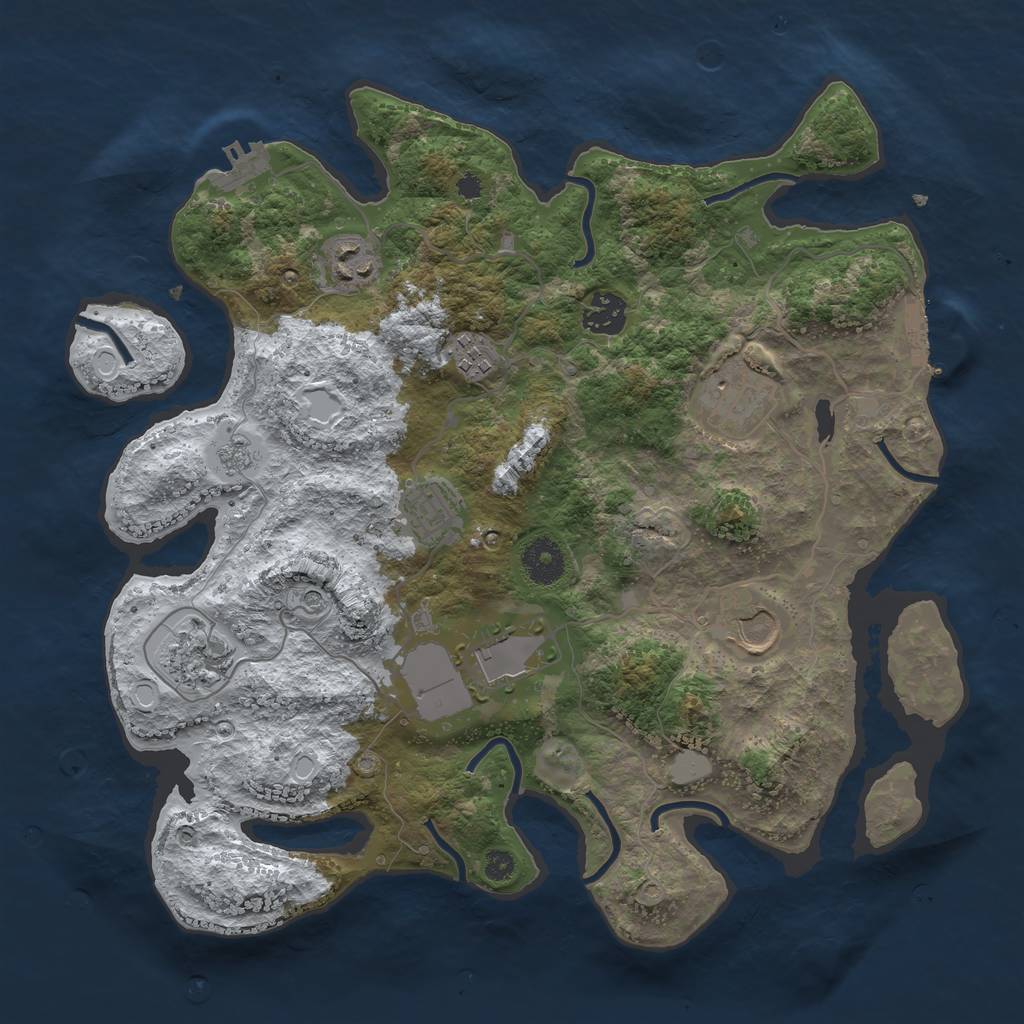 Rust Map: Procedural Map, Size: 3500, Seed: 20220424, 17 Monuments