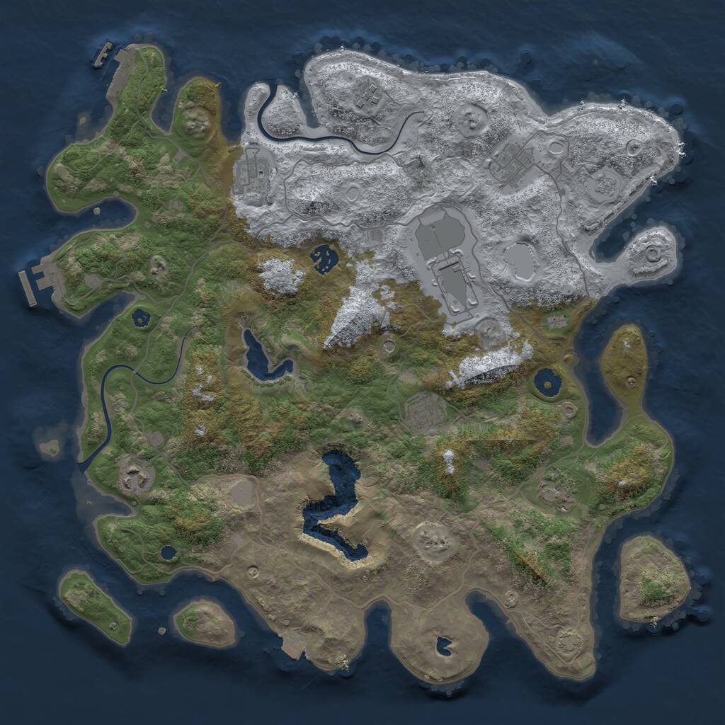 Rust Map: Procedural Map, Size: 4000, Seed: 452642308, 14 Monuments