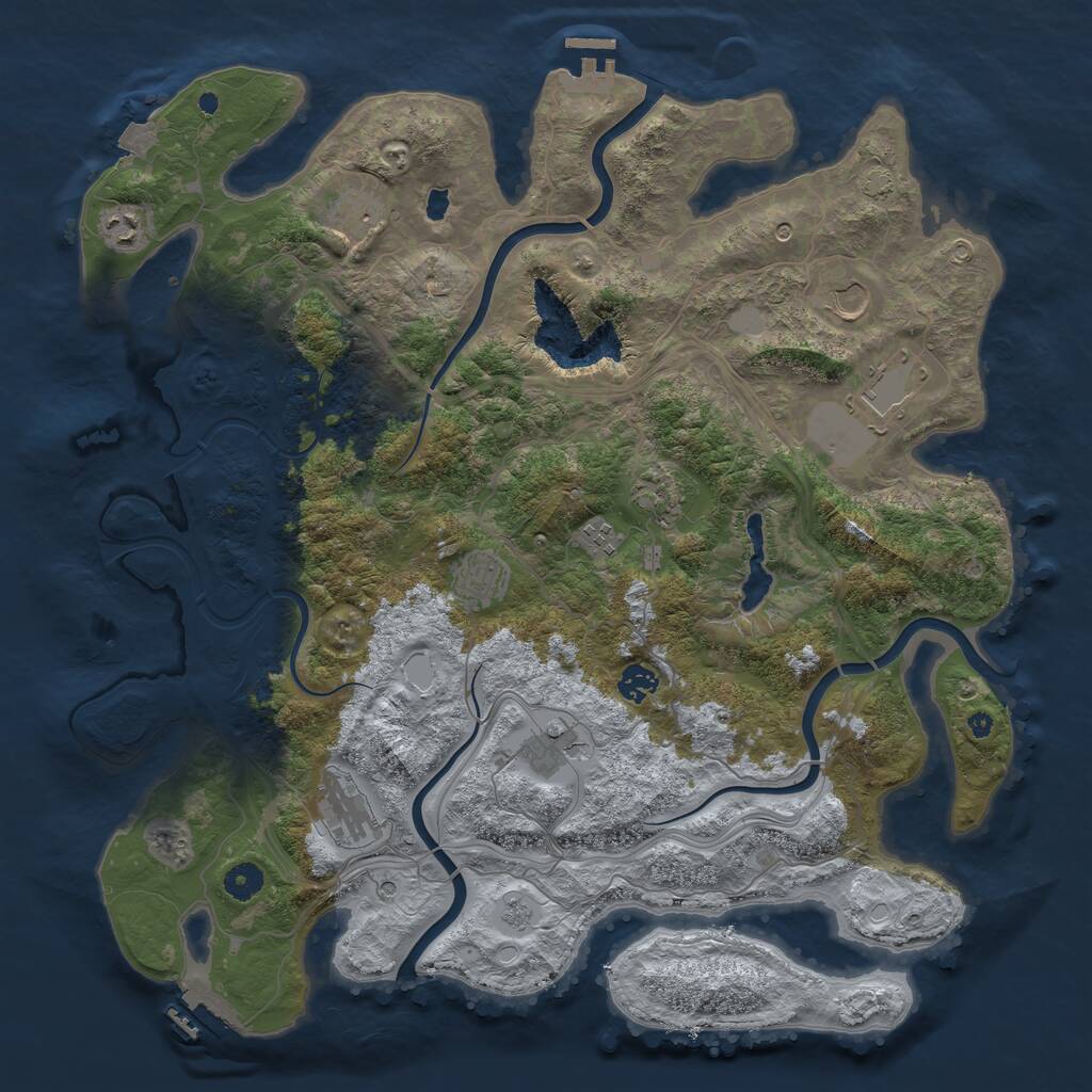 Rust Map: Procedural Map, Size: 4350, Seed: 1985643217, 16 Monuments