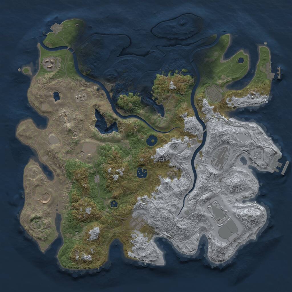 Rust Map: Procedural Map, Size: 4000, Seed: 435875, 15 Monuments