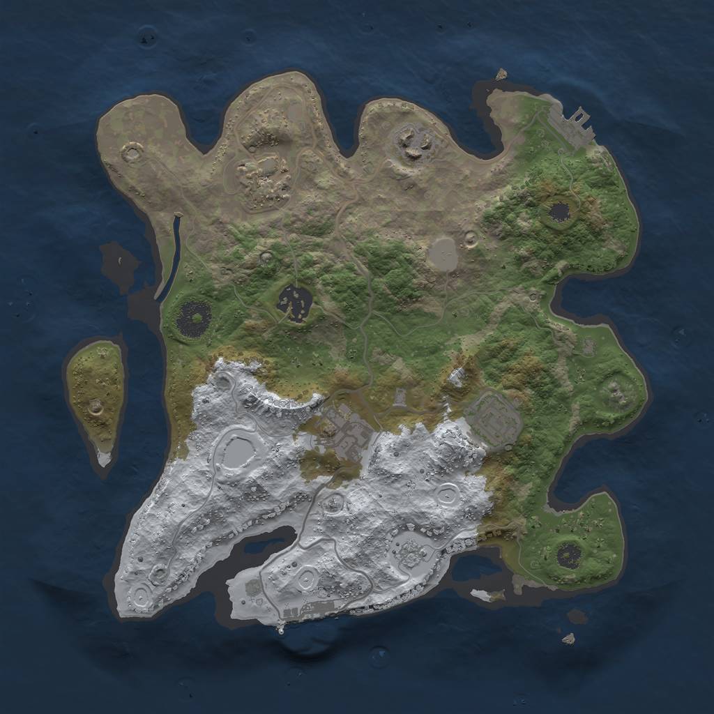Rust Map: Procedural Map, Size: 3000, Seed: 783721348, 13 Monuments