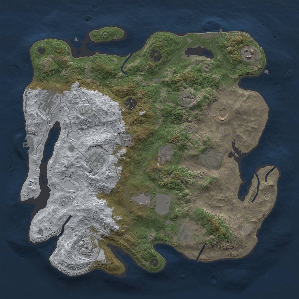 Rust Map: Procedural Map, Size: 3750, Seed: 27041220, 20 Monuments