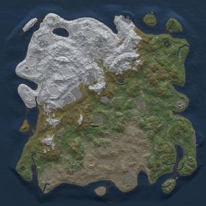 Thumbnail Rust Map: Procedural Map, Size: 4500, Seed: 132268, 20 Monuments