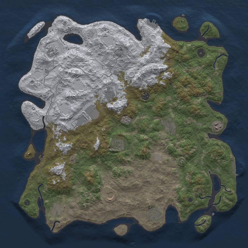 Rust Map: Procedural Map, Size: 4500, Seed: 132268, 20 Monuments