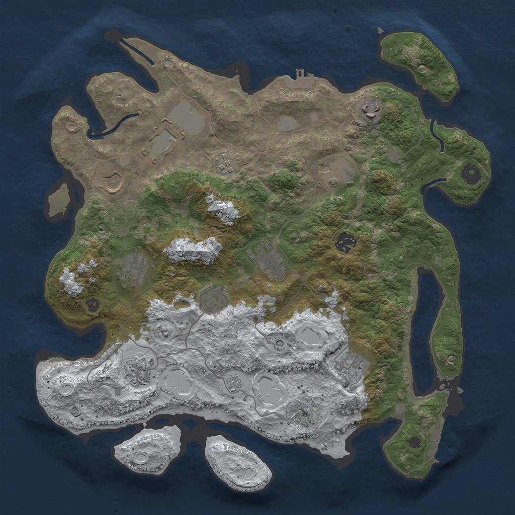 Rust Map: Procedural Map, Size: 3850, Seed: 903115051, 20 Monuments