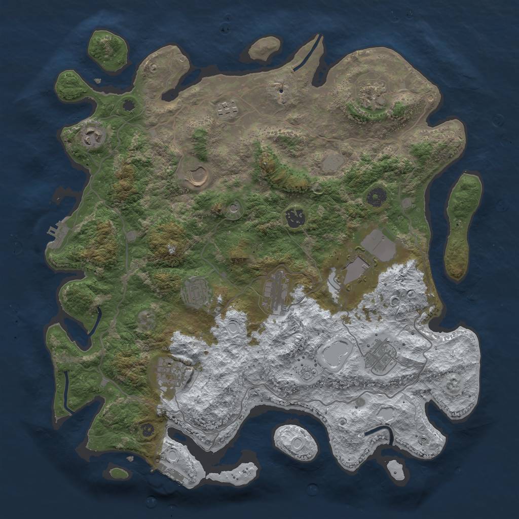 Rust Map: Procedural Map, Size: 4002, Seed: 201, 19 Monuments