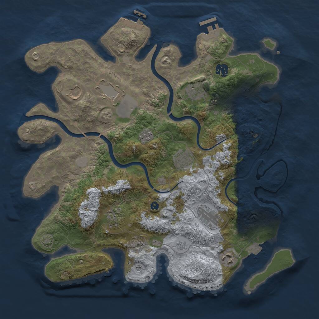 Rust Map: Procedural Map, Size: 3700, Seed: 771235151, 15 Monuments