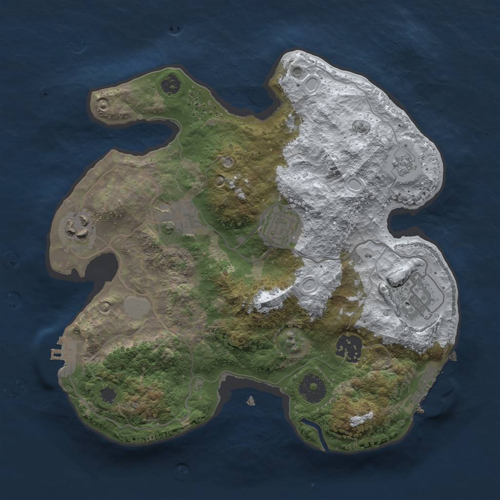 Rust Map: Procedural Map, Size: 2750, Seed: 103810001, 13 Monuments