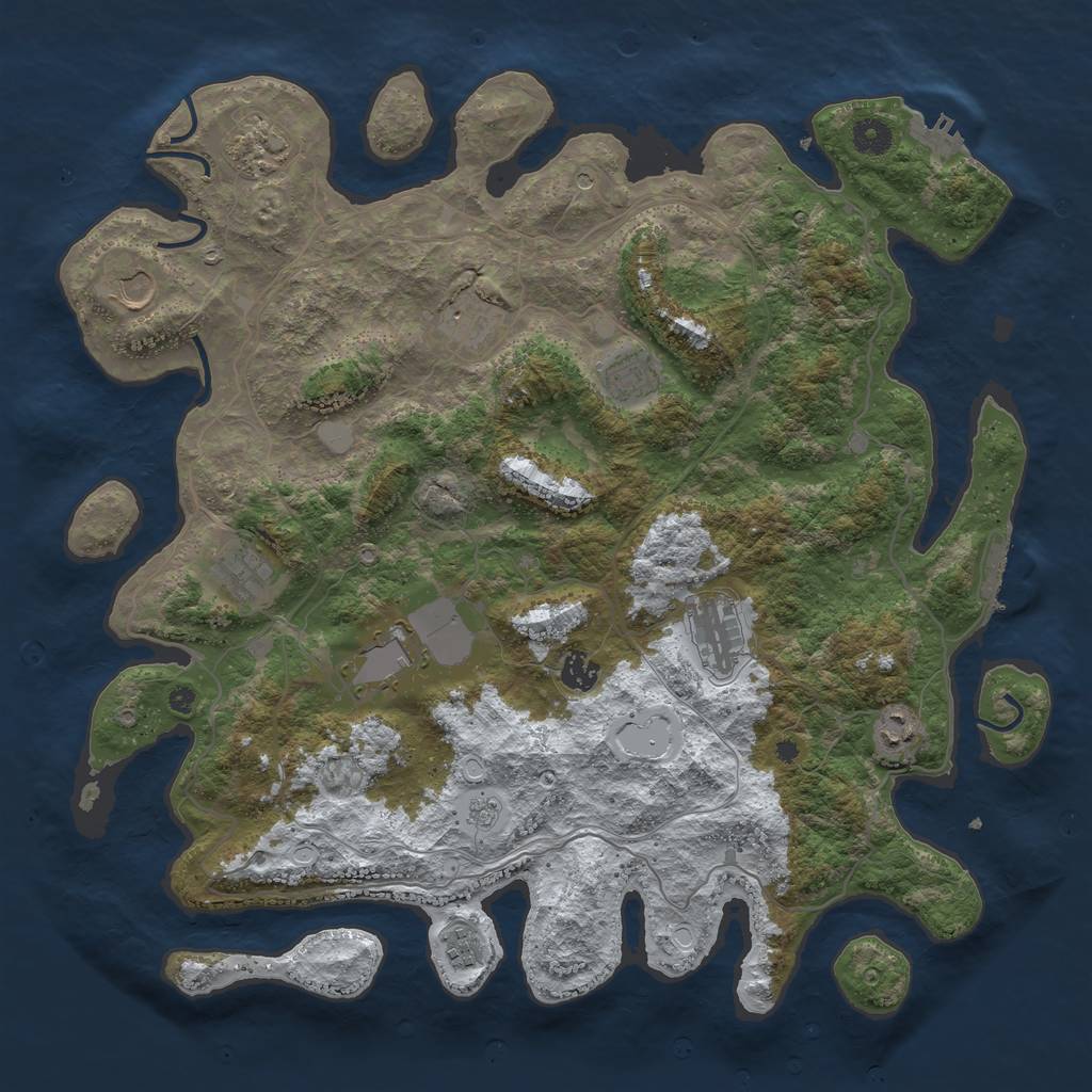 Rust Map: Procedural Map, Size: 4250, Seed: 22895749, 19 Monuments