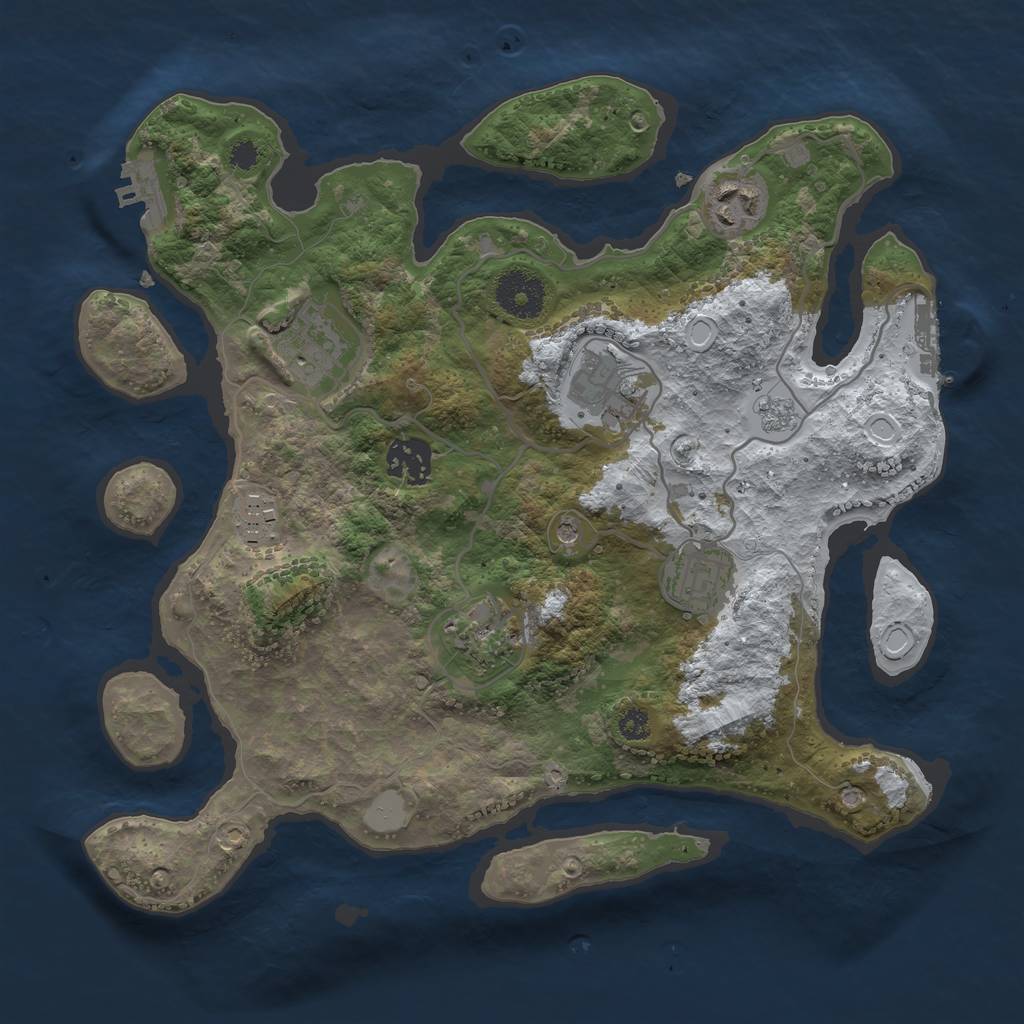Rust Map: Procedural Map, Size: 3200, Seed: 4944805, 16 Monuments