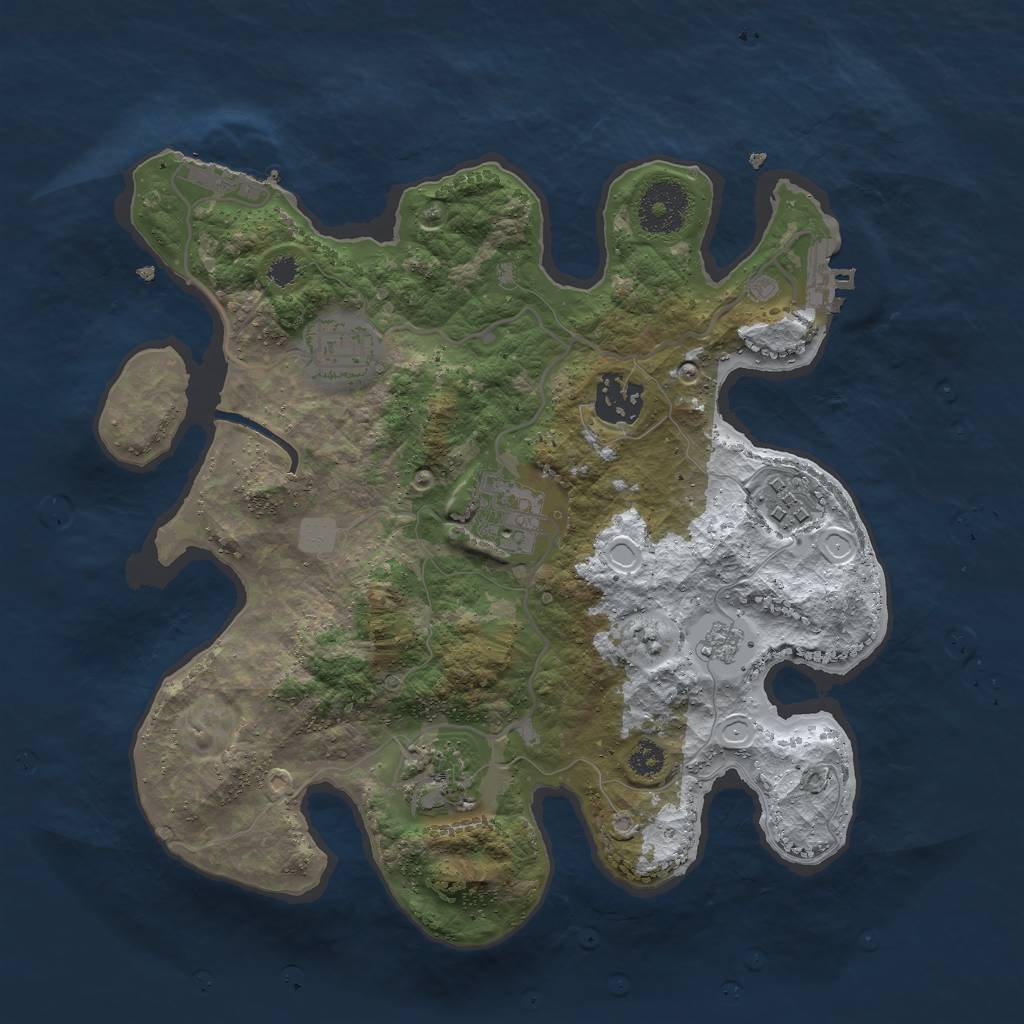 Rust Map: Procedural Map, Size: 3000, Seed: 96864, 13 Monuments