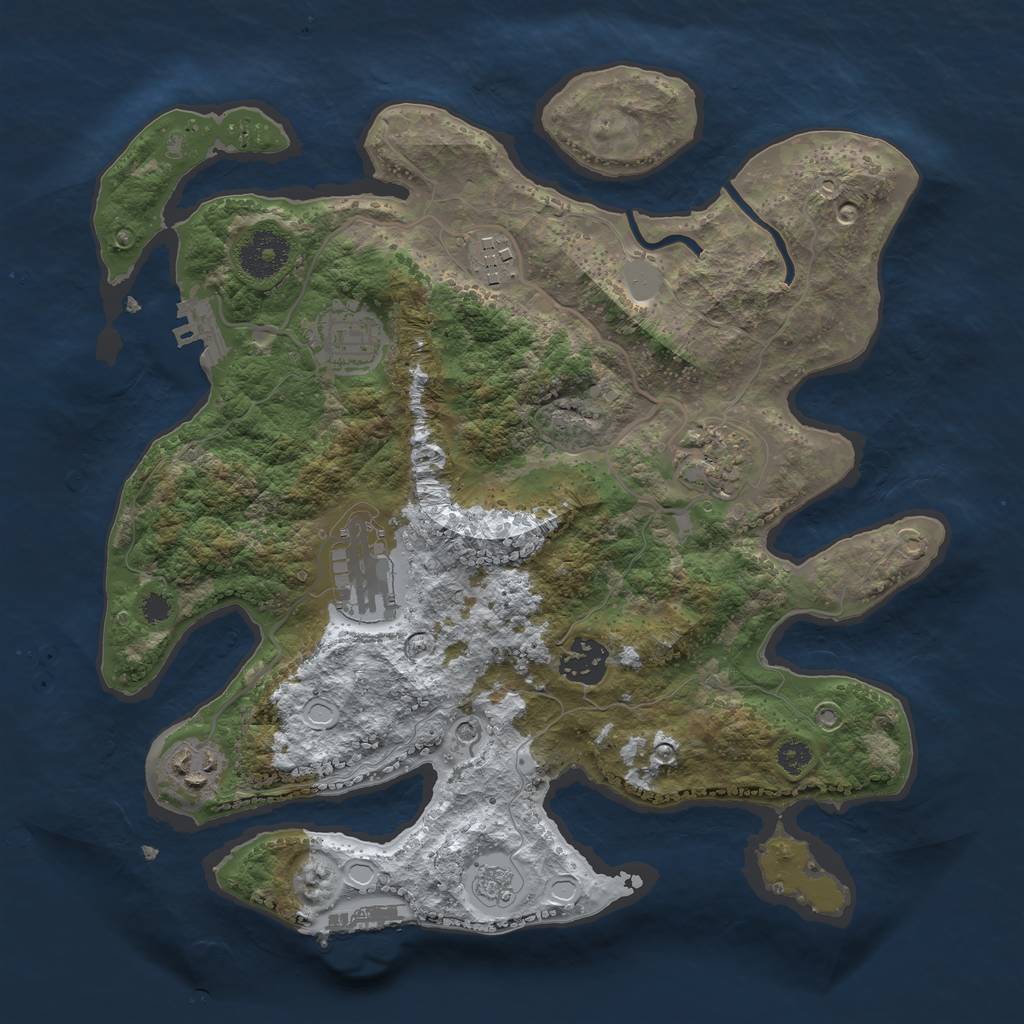 Rust Map: Procedural Map, Size: 3200, Seed: 301161, 15 Monuments