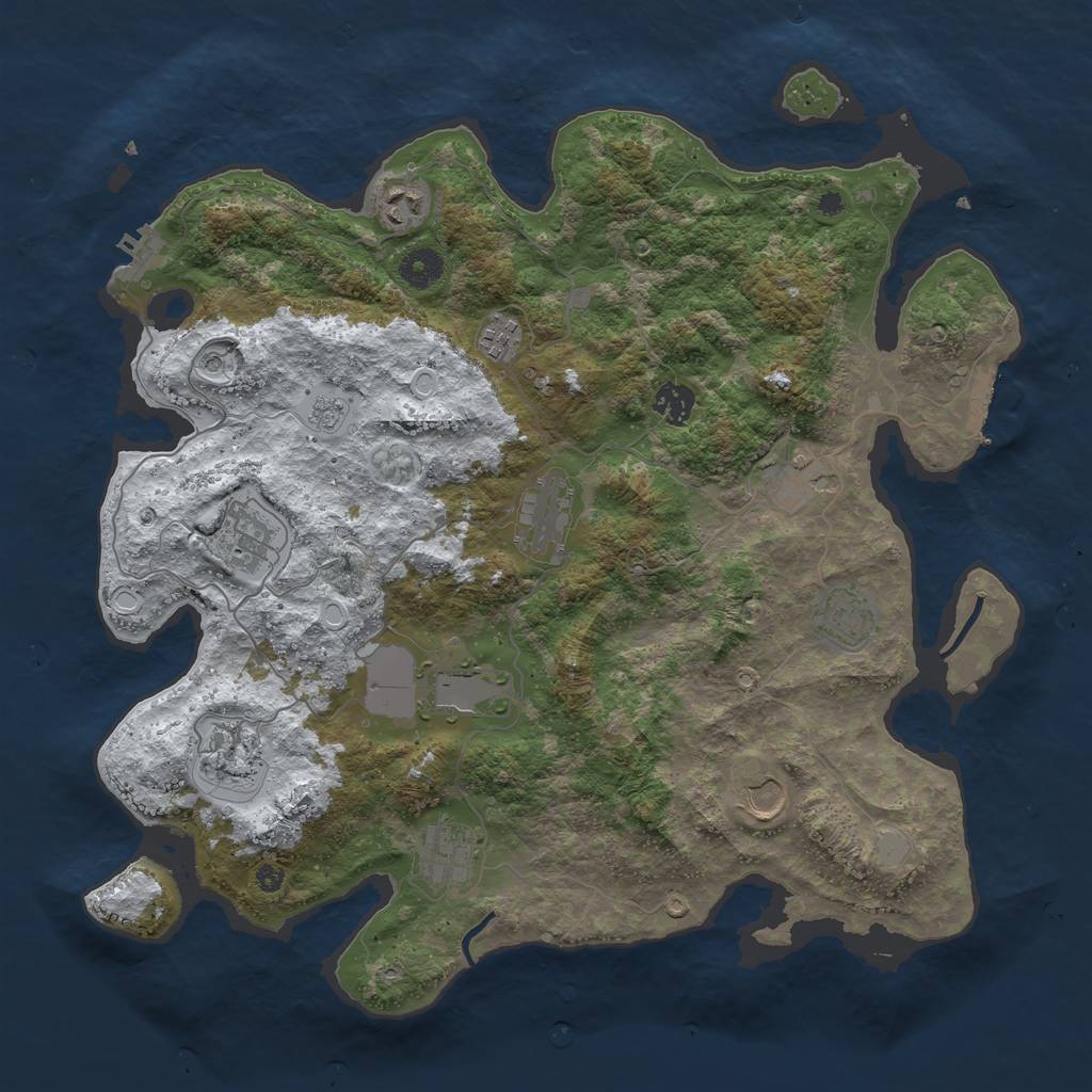 Rust Map: Procedural Map, Size: 3950, Seed: 2021275324, 20 Monuments