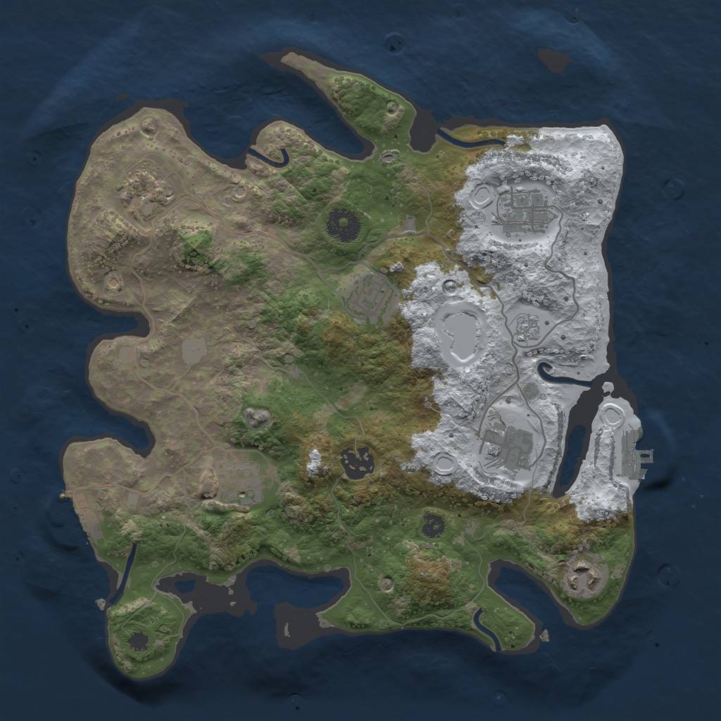 Rust Map: Procedural Map, Size: 3200, Seed: 1551751, 15 Monuments