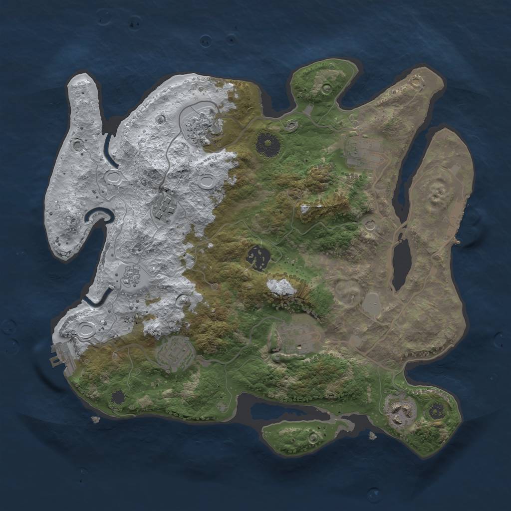 Rust Map: Procedural Map, Size: 3200, Seed: 3193890, 16 Monuments
