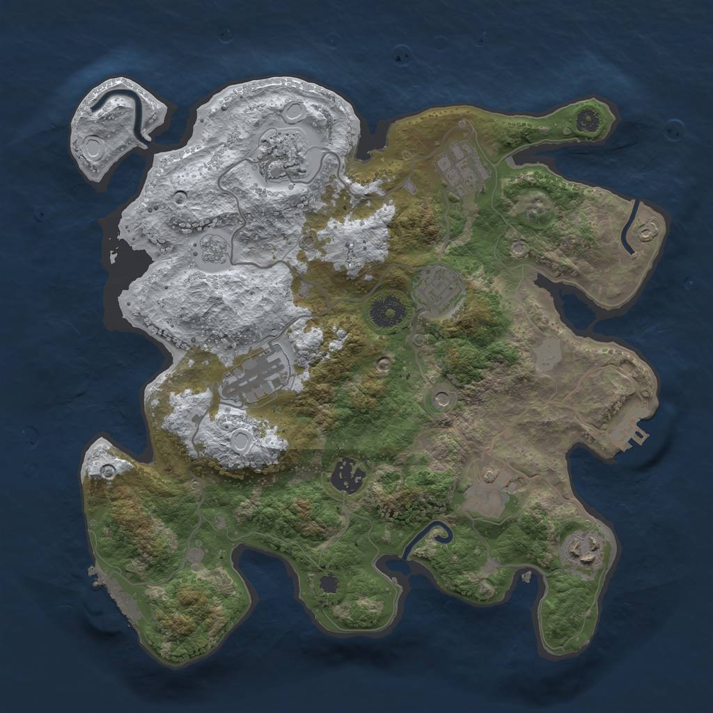 Rust Map: Procedural Map, Size: 3200, Seed: 3675353, 16 Monuments