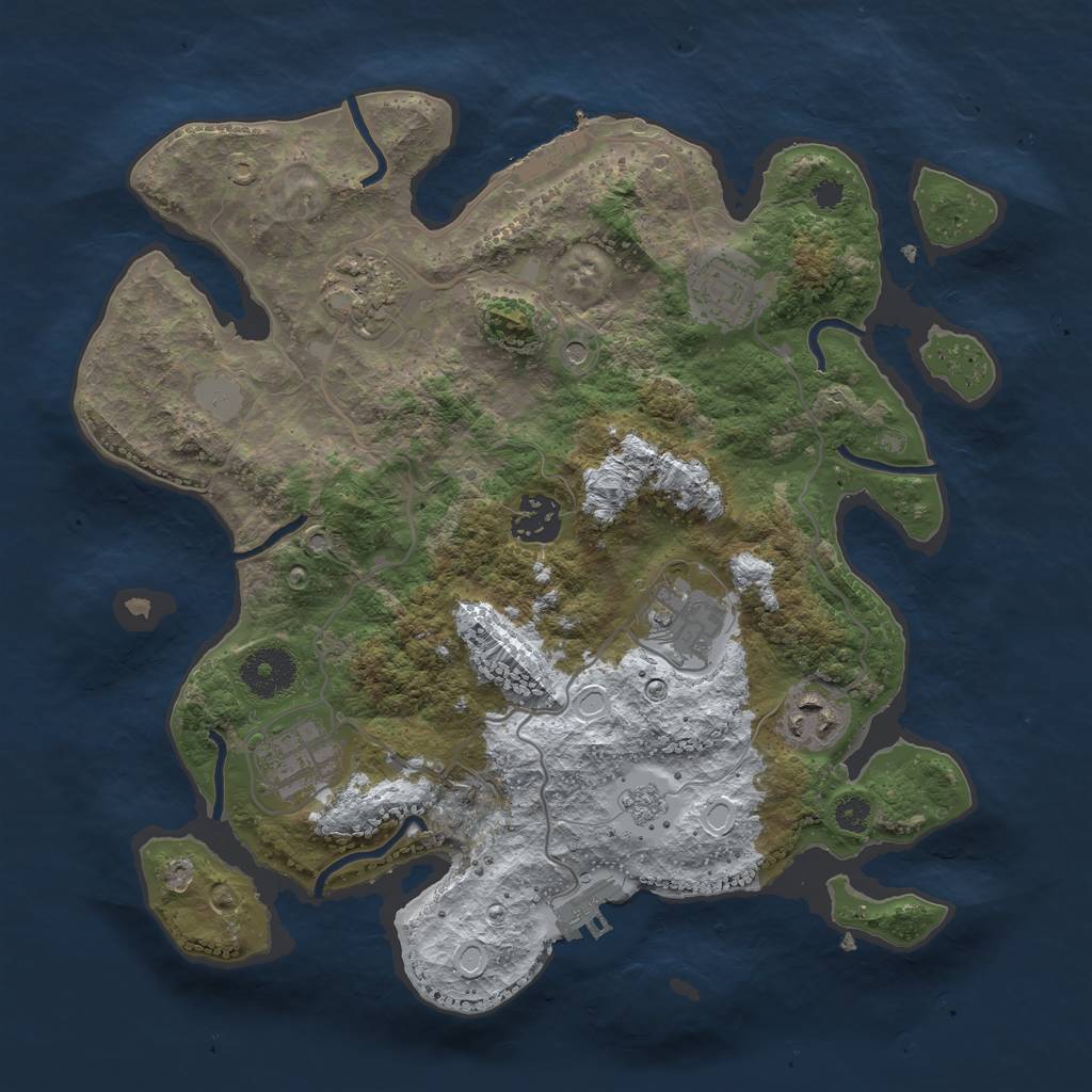 Rust Map: Procedural Map, Size: 3200, Seed: 4367063, 15 Monuments