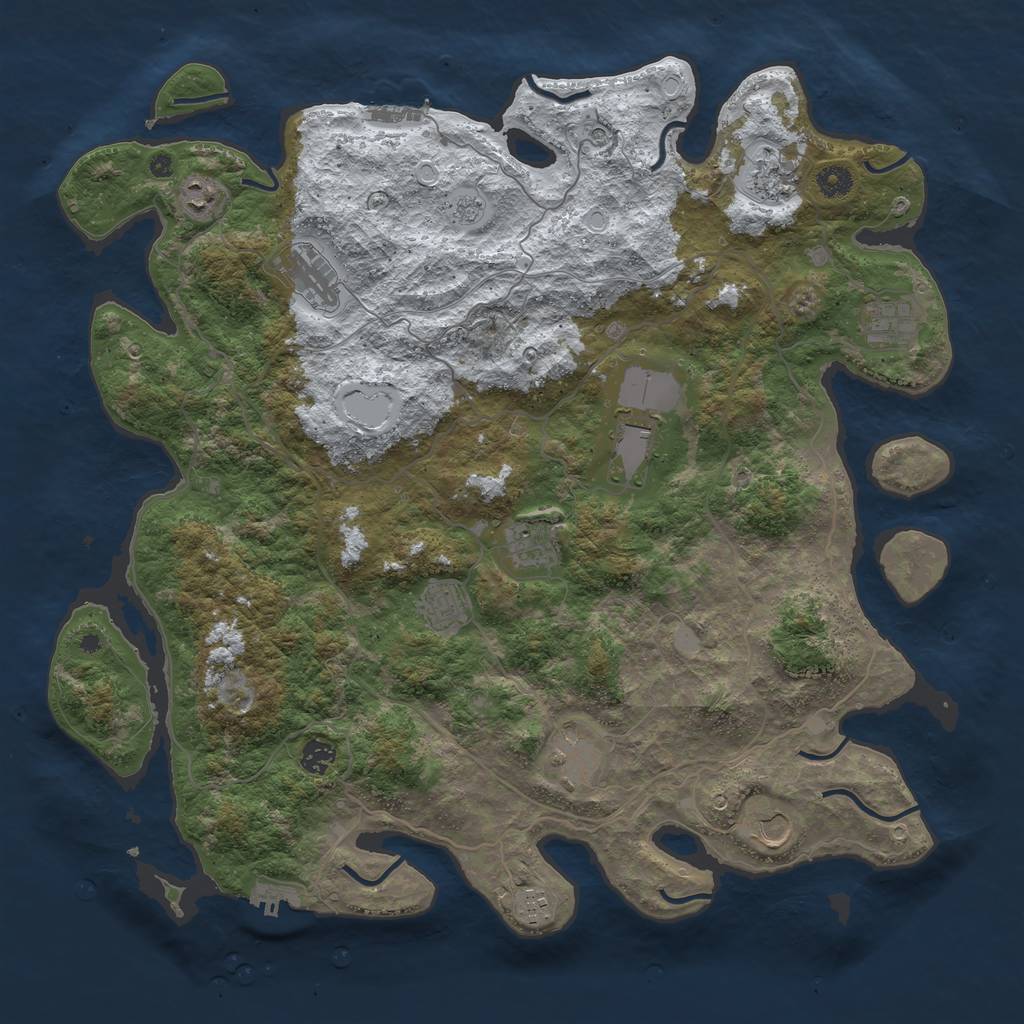 Rust Map: Procedural Map, Size: 4500, Seed: 5471624, 20 Monuments
