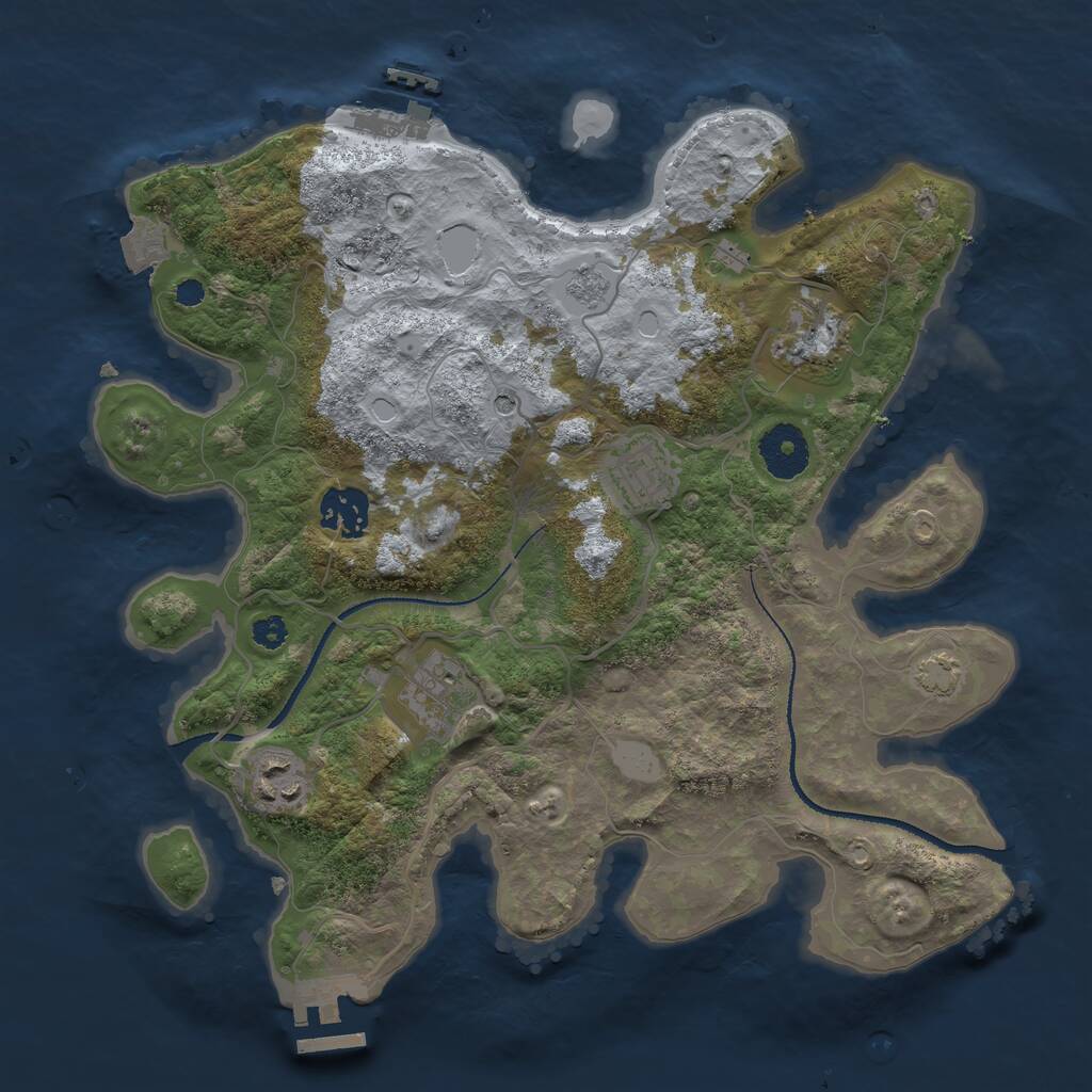 Rust Map: Procedural Map, Size: 3200, Seed: 367958, 11 Monuments