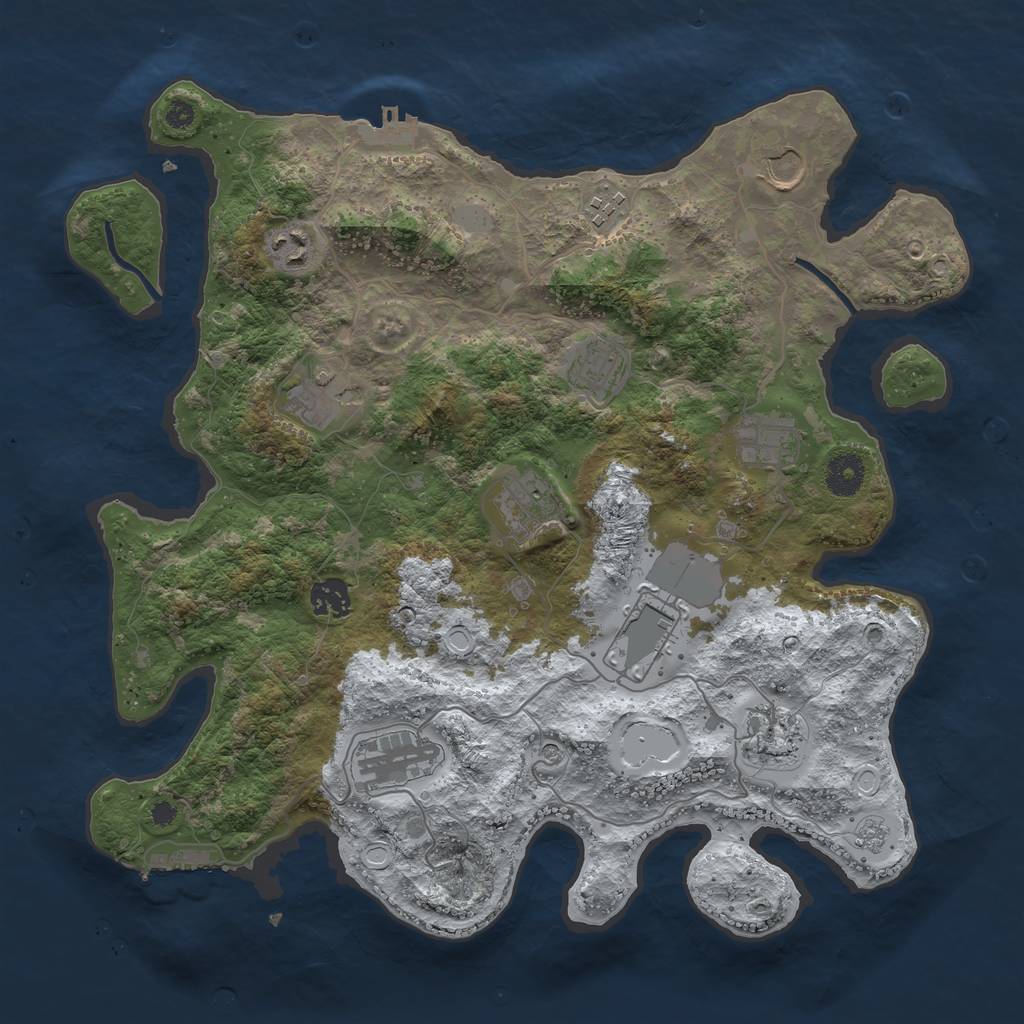 Rust Map: Procedural Map, Size: 3750, Seed: 891210920, 20 Monuments