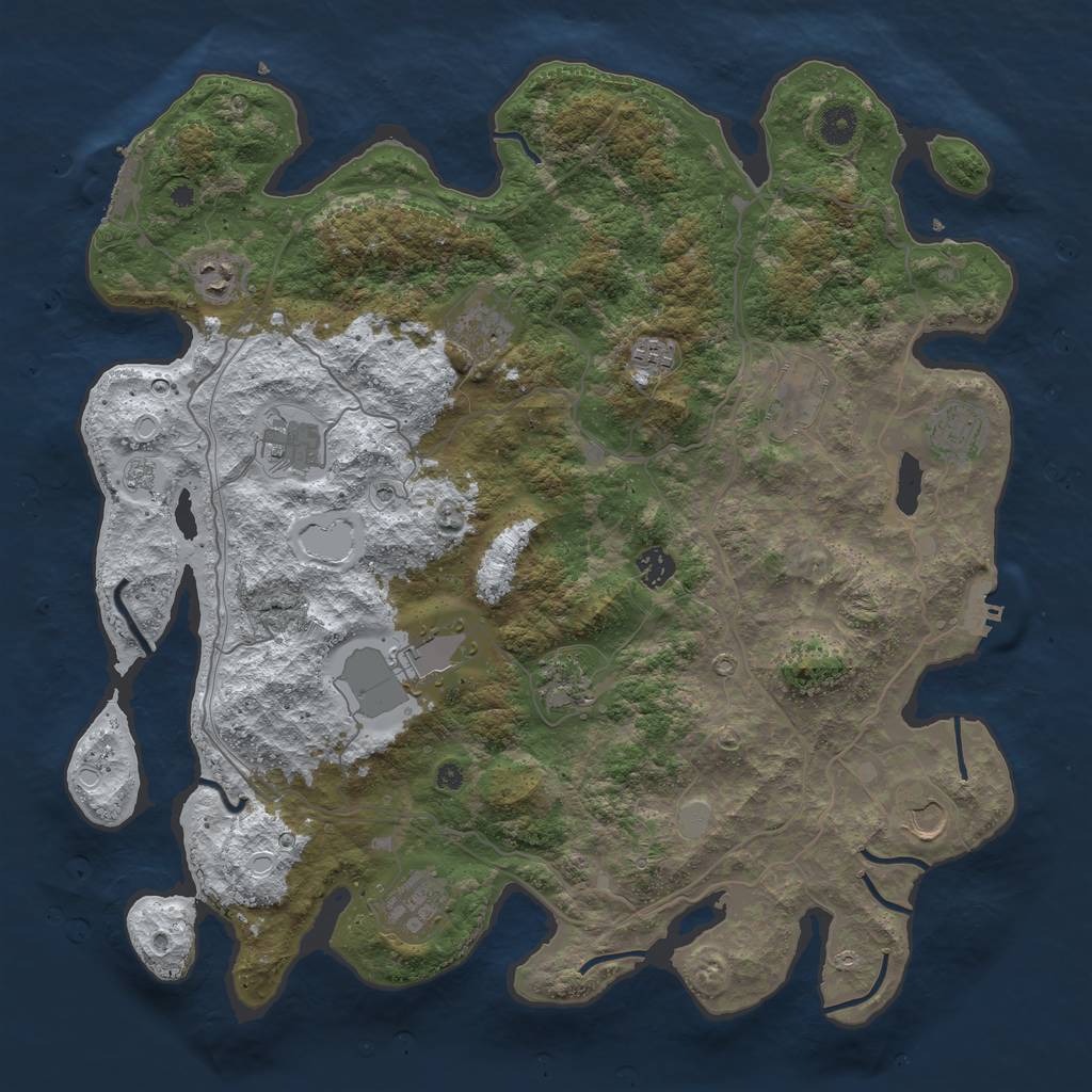 Rust Map: Procedural Map, Size: 4250, Seed: 1975603825, 20 Monuments