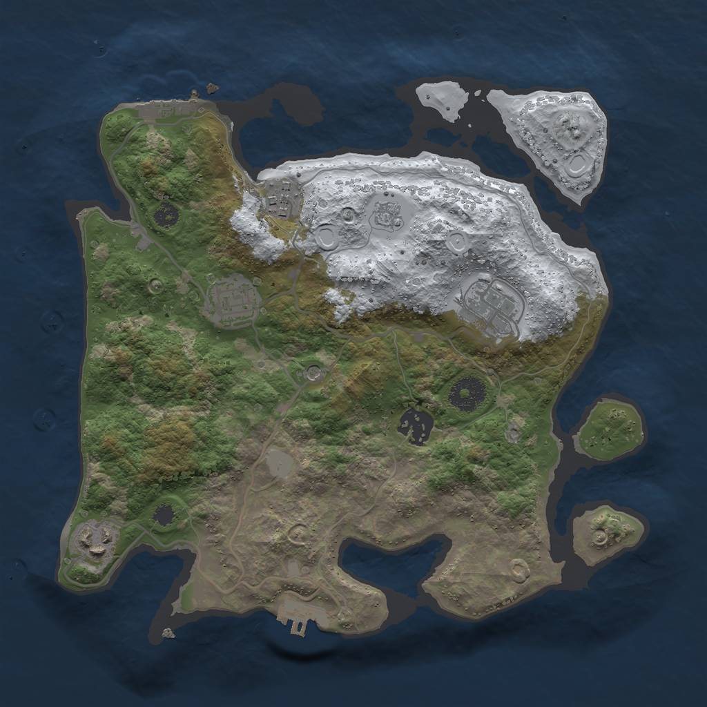 Rust Map: Procedural Map, Size: 3000, Seed: 65191, 14 Monuments