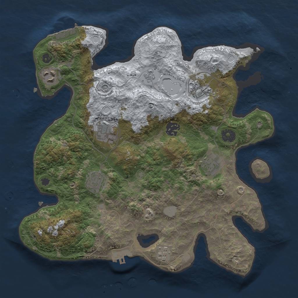 Rust Map: Procedural Map, Size: 3200, Seed: 4742262, 16 Monuments
