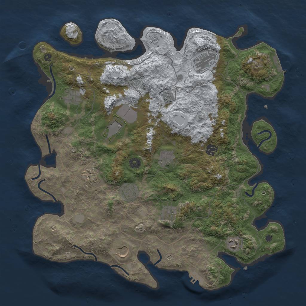 Rust Map: Procedural Map, Size: 4000, Seed: 481, 20 Monuments