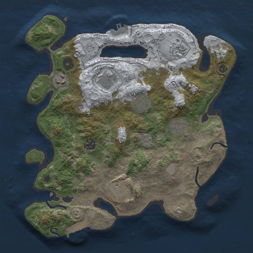 Rust Map: Procedural Map, Size: 3200, Seed: 5770162, 17 Monuments