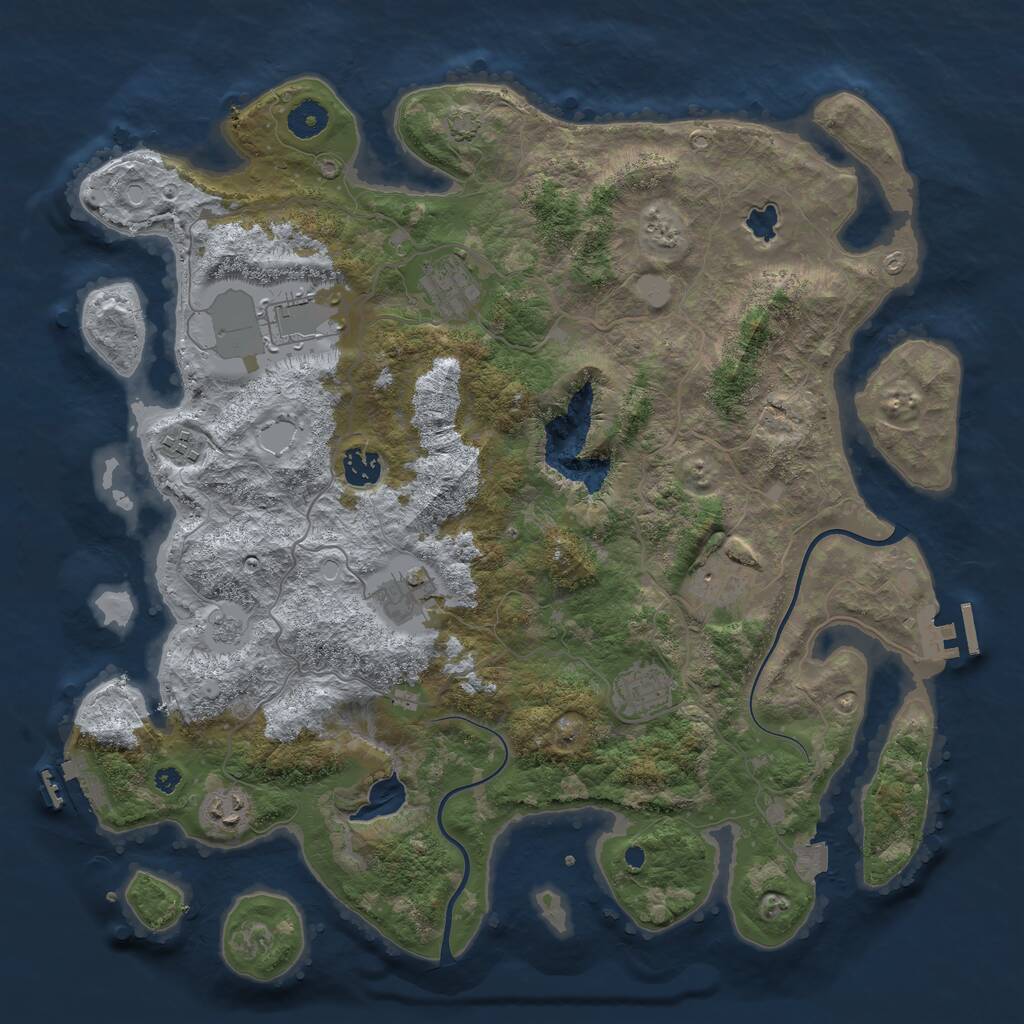 Rust Map: Procedural Map, Size: 4000, Seed: 14581022, 13 Monuments