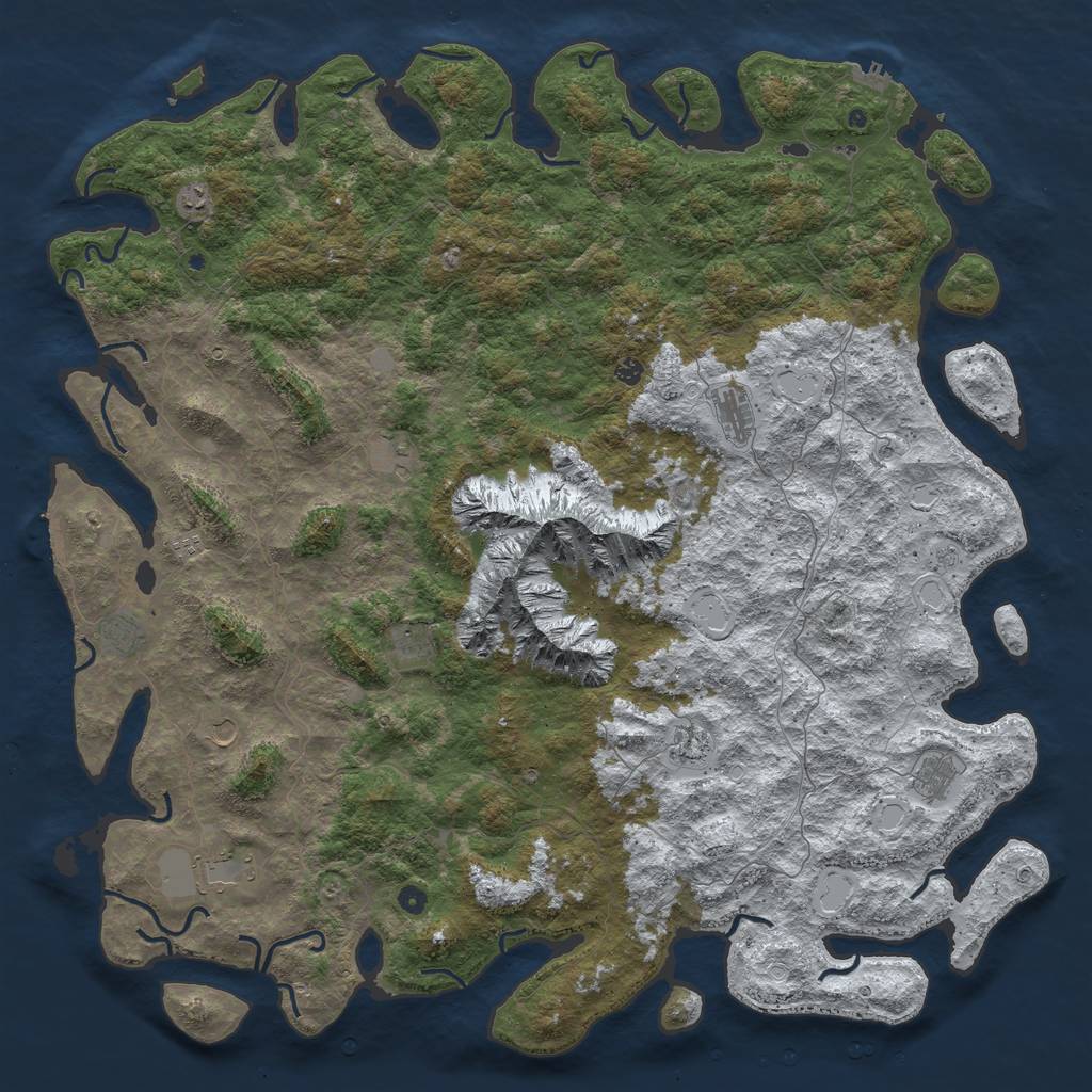 Rust Map: Procedural Map, Size: 6000, Seed: 35630665, 20 Monuments