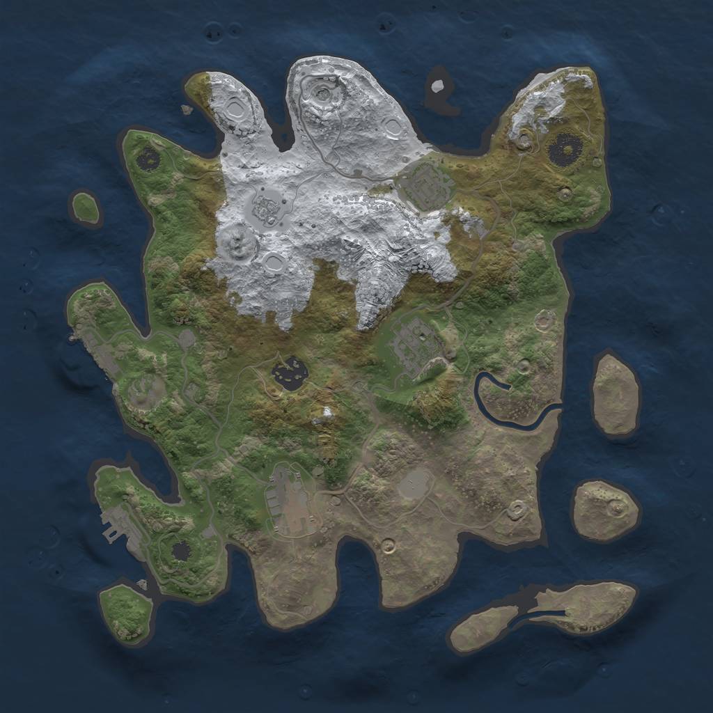 Rust Map: Procedural Map, Size: 3200, Seed: 4086769, 13 Monuments