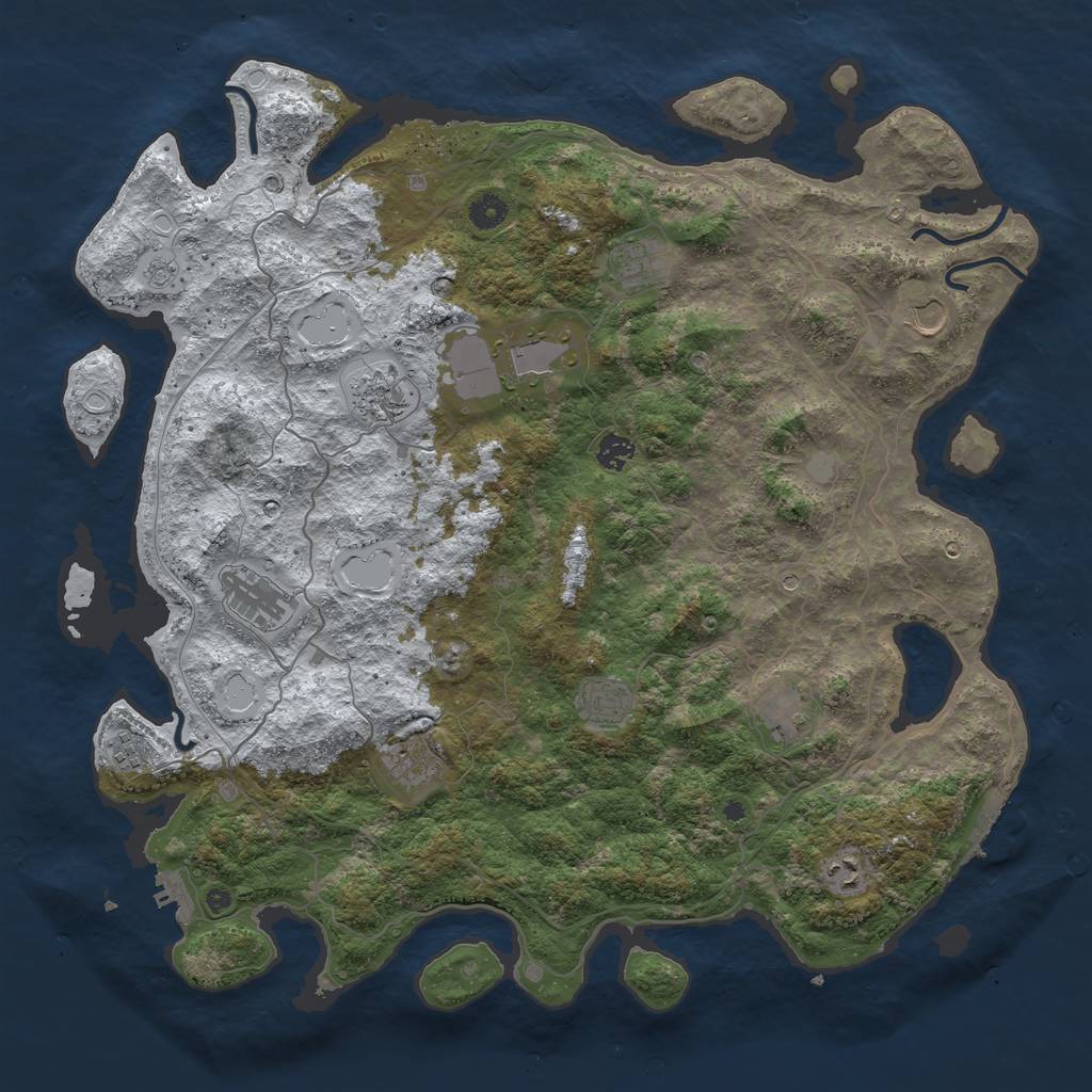 Rust Map: Procedural Map, Size: 4500, Seed: 78549, 20 Monuments