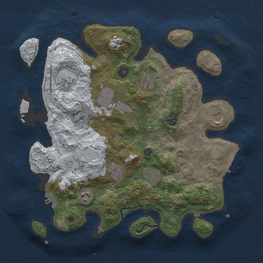 Rust Map: Procedural Map, Size: 3500, Seed: 78549, 17 Monuments