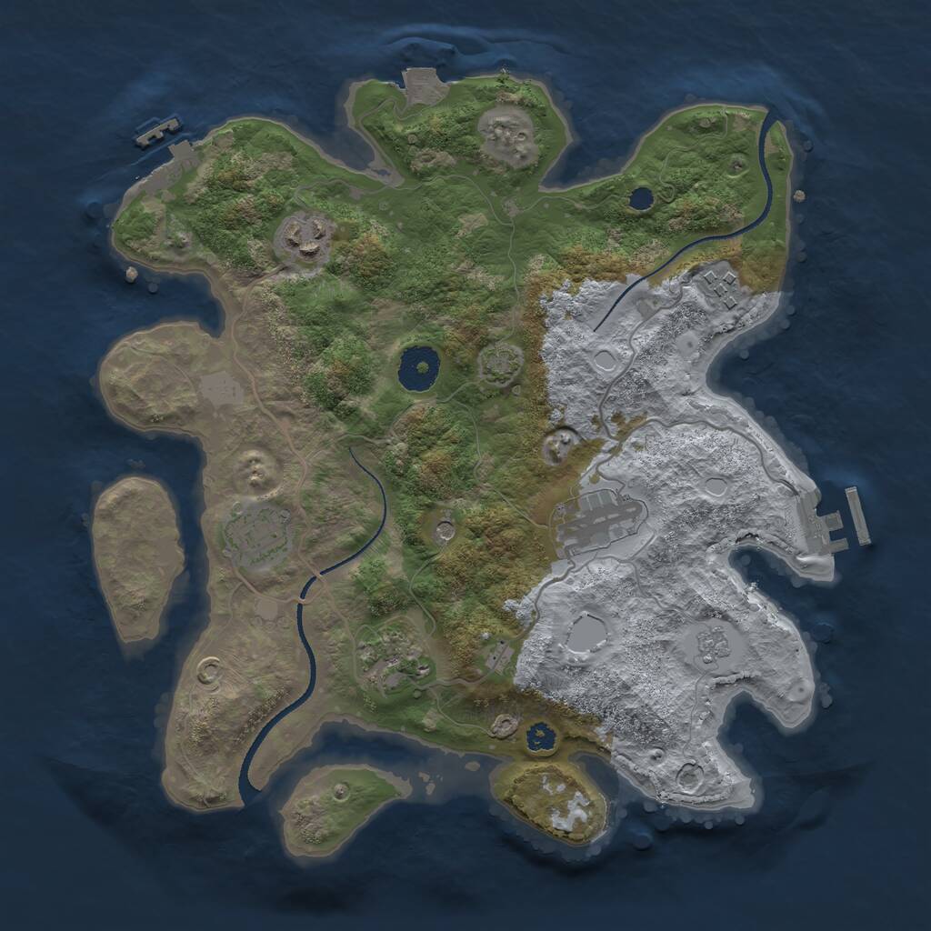 Rust Map: Procedural Map, Size: 3200, Seed: 4189336, 11 Monuments