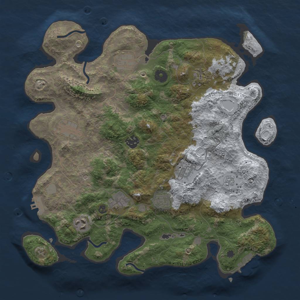Rust Map: Procedural Map, Size: 3487, Seed: 4160, 17 Monuments